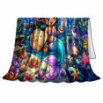 thumbnail image 2 of Underwater Mermaid Adventure Fantasy, Playful Coastal Landscape Scene, Warm Flannel Blanket for Beach House and Living Room, Beach Lovers Housewarming Gift, Coastal Home Decor, 2 of 9