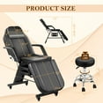 thumbnail image 2 of Tattoo Chairs for Esthetician Facial Bed, Lash Tattoo Client Chair with Lockabele Weels, Adjustable Massage Bed for Artist with Storage Tray, Beauty Salon Spa Equipment with Towel Hook, Black, 2 of 7