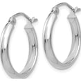 thumbnail image 3 of 14K White Gold Polished Hoop Earring (18 X 18) Made In Peru tc649, 3 of 6