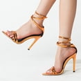 thumbnail image 2 of KBODIU Women's Heels, Women Stiletto High Heels Sandals Casual Cross Straps Buckle Super High Heels Pointed Toe Solid Color Sandals Stilettos Wedding Heels Prom Heels Heeled Sandals Gold 38, 2 of 7