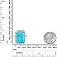 thumbnail image 5 of Gem Stone King 11.50 Ct Emerald Cut Green Turquoise 925 Sterling Silver Ring, 5 of 5