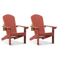 thumbnail image 4 of Dycanpo Adirondack Chairs Set of 2 with Cup Holder, 300lbs Weather Resistant, Red, 4 of 11