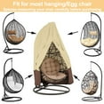 thumbnail image 7 of Lapalife Paito Egg Chair Cover with Zipper, 75"x 45" Waterproof 420D Durable Wicker Egg Swing Chair Covers Patio Hanging Chair Cover, Beige, 7 of 7