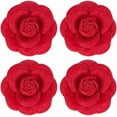 thumbnail image 6 of 4pcs Cloth Art Camelia Brooch Pins Platinum Tone Iron Pin for Clothes Bags Multi-Layer Flower Badge Pink 67.5x33mm, 6 of 9