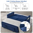 thumbnail image 5 of DEALTOPS Convertible Pull Out Sofa Bed, Adjustable Loveseat Sleeper with Side Pockets, Blue, 5 of 8