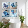 thumbnail image 6 of American Art Decor 4 Piece Teal & Green Beach Theme Canvas Wall Decor With Hooks - Home Decor Print for Living Room, Bedroom, Bathroom, & Guest Room - (Sea Creatures, 24"x24"), 6 of 9