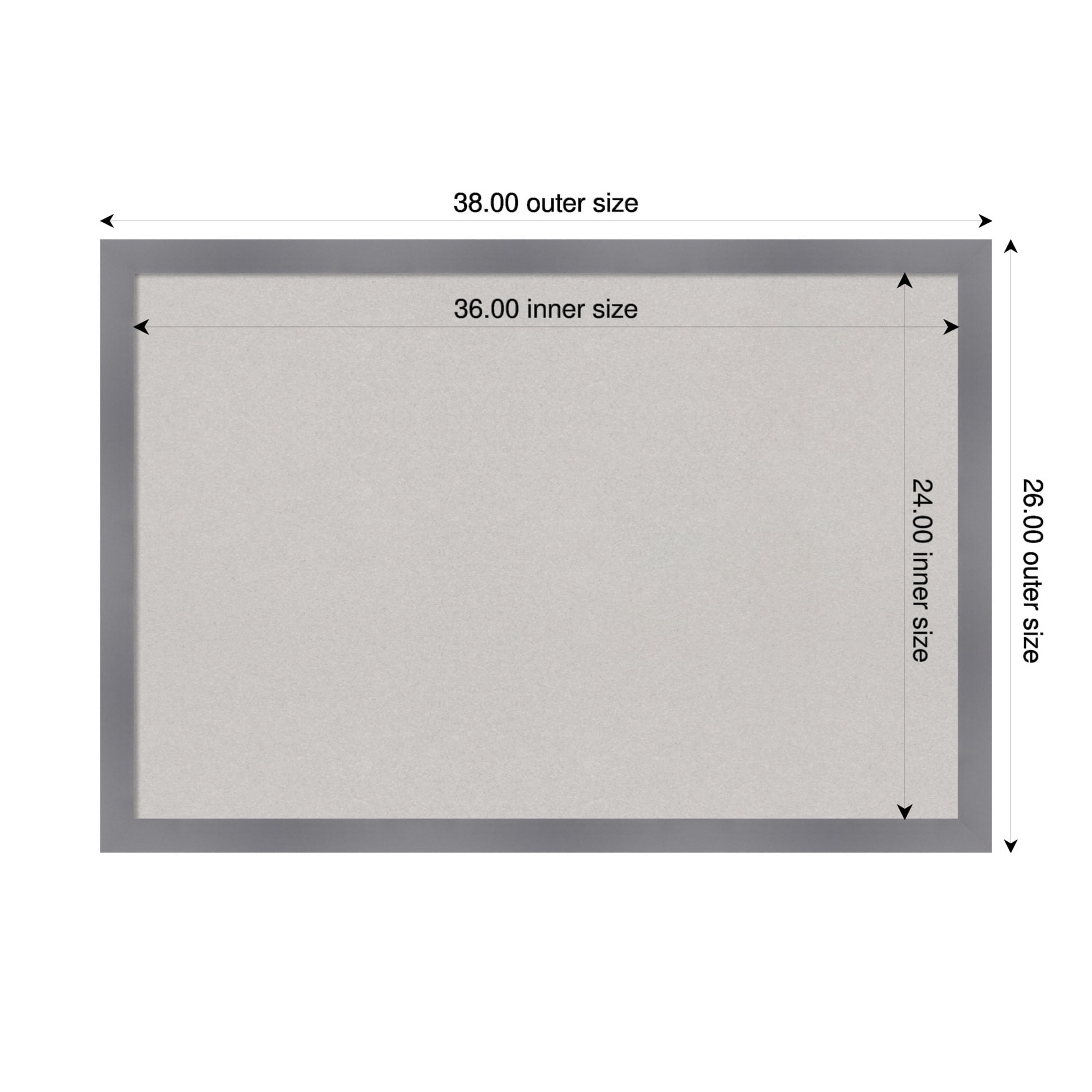 Amanti Art Grey Cork Board Wood Framed Edwin Grey Bulletin Board 38 in. x 26 in.