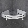 thumbnail image 1 of Trípode De Baño Estante De Baño Estante De Almacenamiento Cesta Triangular Antióxido Estante Simplicidad Elegante, Plata, 1 of 5