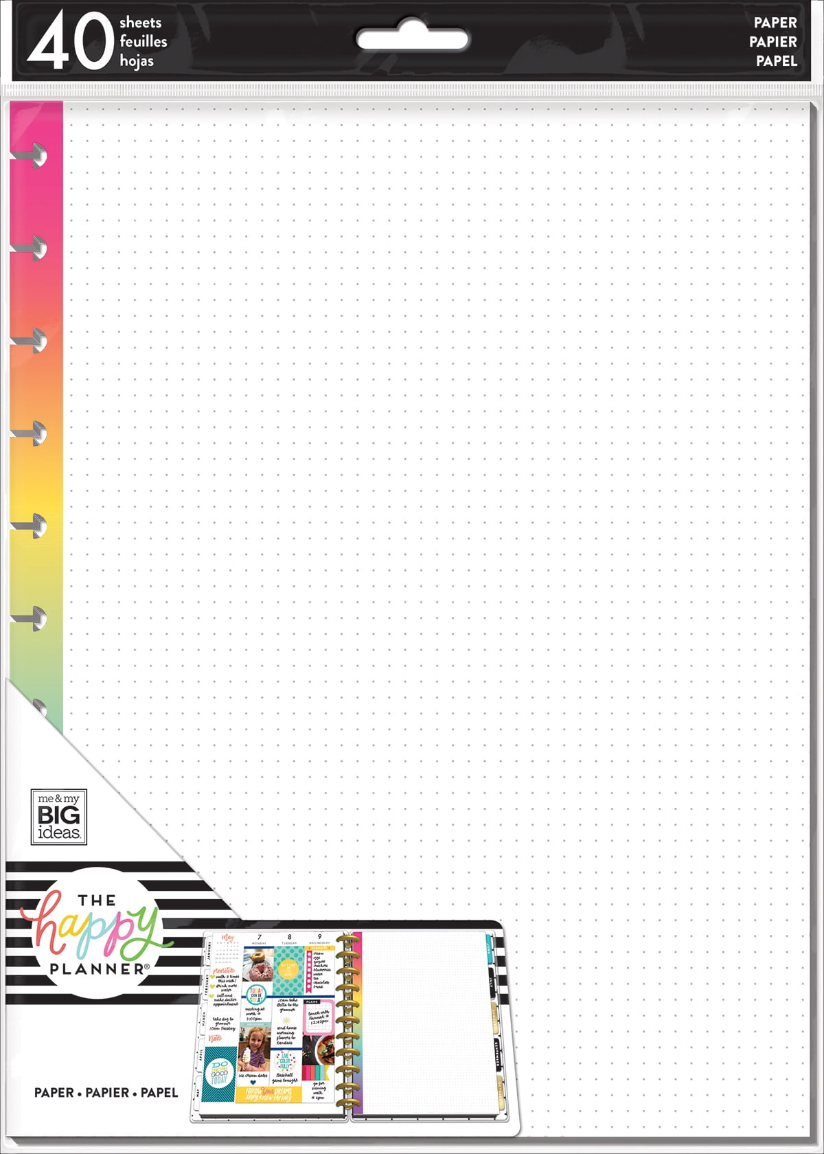 4 Pack Happy Planner Medium Fill Paper 40/Pkg-Happy Journal Dot Grid 