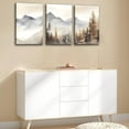thumbnail image 5 of Neutral Mountain Wall Art Set of 3, Forest Landscape Canvas Artwork Modern Pictures Abstract Watercolor Painting Prints for Wall Decor Aesthetic, for Living Room Bedroom Framed 12x16 inch, 5 of 7