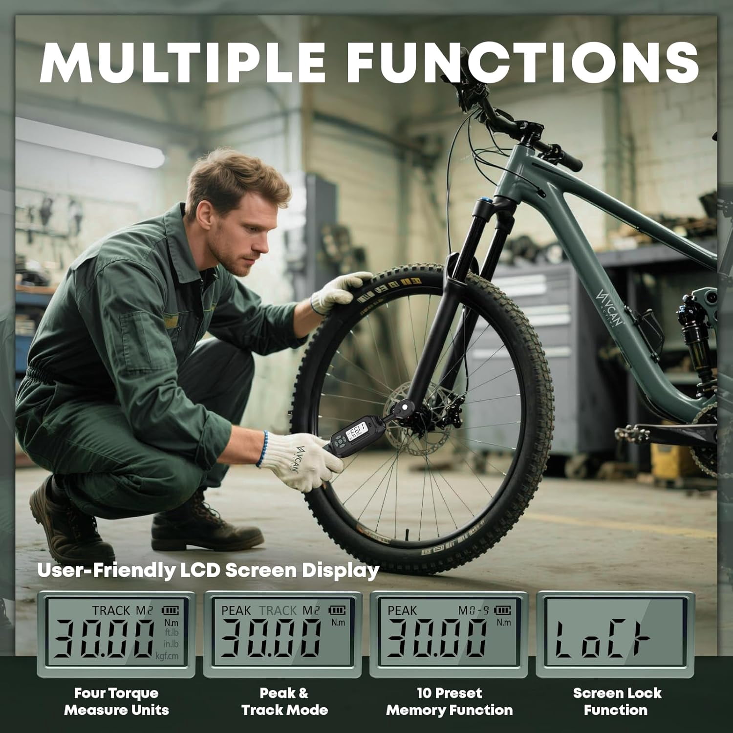 1/4 Drive Digital Torque Wrench, 1.1-22.2Ft.Lb, ±1% Accuracy with Buzzer, LED Indicator & Track Mode