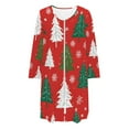 thumbnail image 6 of jobturf Womens Christmas Nightgown Long Sleeve Full Length Reindeer Nightshirts Casual Soft Comfy Breathable Sleepwear with Pockets, 6 of 9