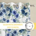 thumbnail image 6 of Navy Blue Roses Kitchen Curtains Window Panels, Spring Floral Elegant Pastoral Botanical Insulated Window Treatment Curtain, Grommet Curtains for Bedroom/Living Room/Bathroom, 2 Piece 52"Wx84"L, 6 of 8