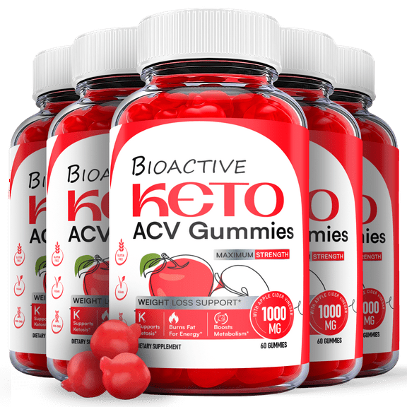 (5 Pack) Bioactive Keto ACV Gummies -Apple Cider Vinegar Supplement for Weight Loss - Energy & Focus Boosting Dietary Supplements for Weight Management & Metabolism - Fat Burn - 300 Gummies