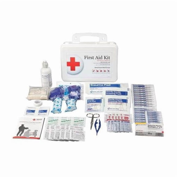 First Aid Kit and Housing, Plastic 107 Components, 25 People Served