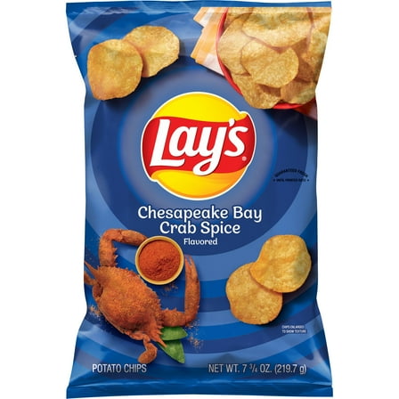 Lay's Potato Chips Snack Chips, Chesapeake Bay Crab Spice, 7.75 oz Bag