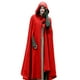 thumbnail image 1 of Casual mujer capa de invierno con capucha sin mangas cierre botón largo cabo traje cosplay Abanopi  Rojo/M, 1 of 7