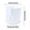 thumbnail image 3 of PEONAVET Plastic Planters for Indoor Plants 5.5" Round Plant Pot with Drainage Holes and Trays for Home Garden Decor(White), 3 of 6