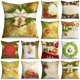 thumbnail image 2 of Fundas de almohada navideñas de bienvenida para sofá, decoración del hogar, Bolas brillantes doradas, Poinsettia, 40 cm, 45 cm, 50cm, 2 of 4