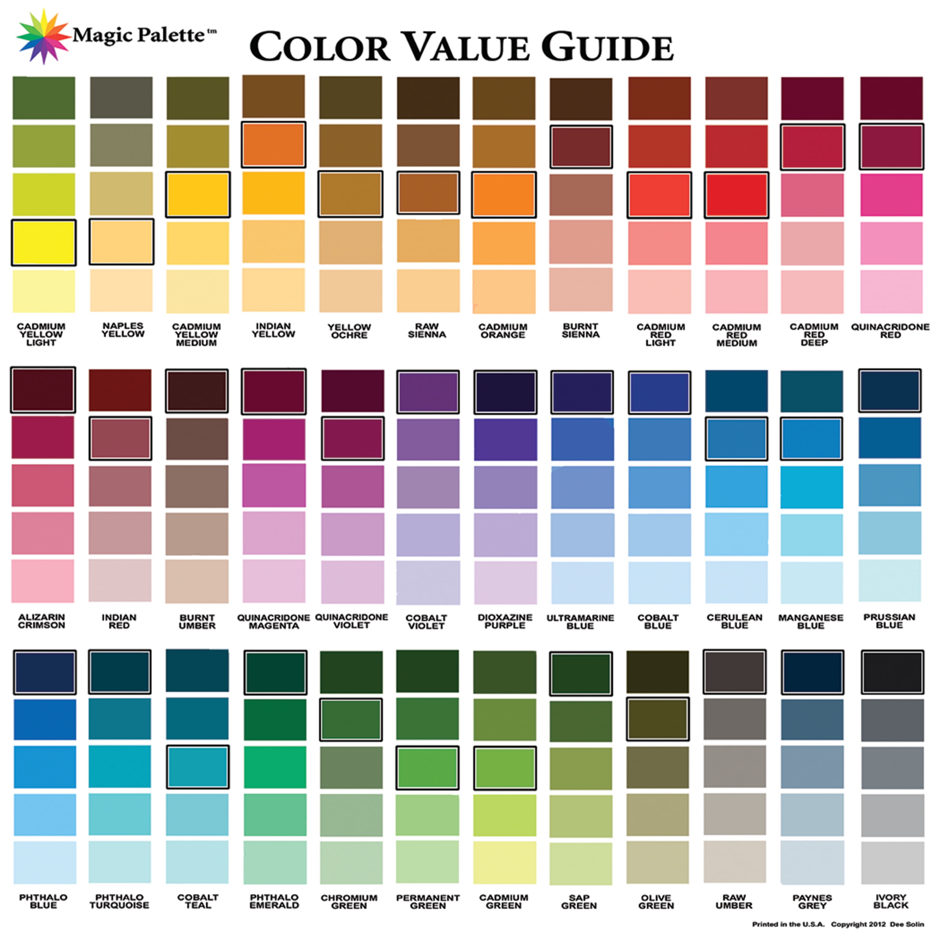Magic Palette Artist's Color Value Guide - Walmart.com - Walmart.com