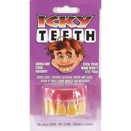 Loftus Icky Hillybilly Buck False Teeth, Yellow Pink, One Size