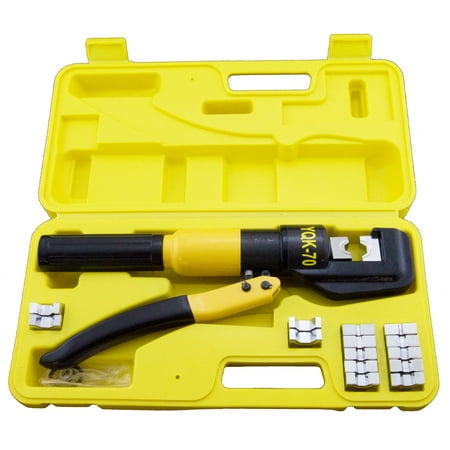 

10 Ton Hydraulic Crimper with 8 Dies and Storage Case - Crimping Tool for Wire Battery Cable Lug Terminal