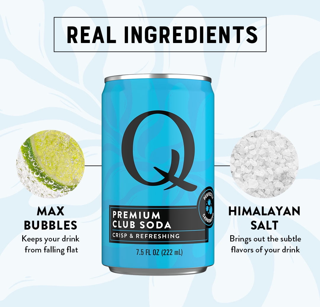 Q Mixers Club Soda, Premium Cocktail Mixer with Real Ingredients, 7.5 fl oz (pack of 24)