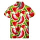 thumbnail image 5 of Camisa hawaiana con estampado de sandía tropical, camisa de verano de calle de manga corta con botones y estampado 3D de frutas, ropa para hombre, blusa con solapa, 5 of 5