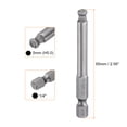 thumbnail image 2 of Uxcell 10 piezas de punta de destornillador hexagonal con bola de 5 mm (H5.0) tamaño de vástago hexagonal de 1/4" 2.56" bits de cabeza magnética de grado industrial, 2 of 6