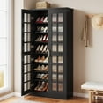 thumbnail image 3 of 71-Inch Tall Shoe Cabinet with Doors, 8-Tier Shoe Storage Cabinet with Adjustable Shelves, Modern Shoe Organizer Shoe Rack Cabinet for Entryway, Black, 3 of 8
