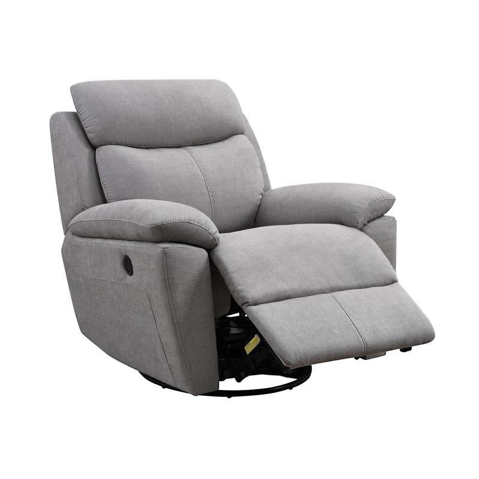 Metro Furniture Glider and Swivel Power Recliner with USB port in
