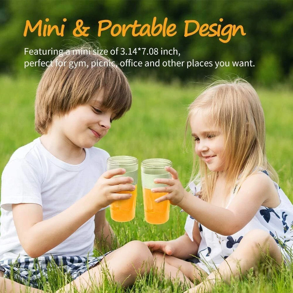 Portable Blender Juicer Cup Usb Rechargeable Smoothies Mixer Fruit Machine Green
