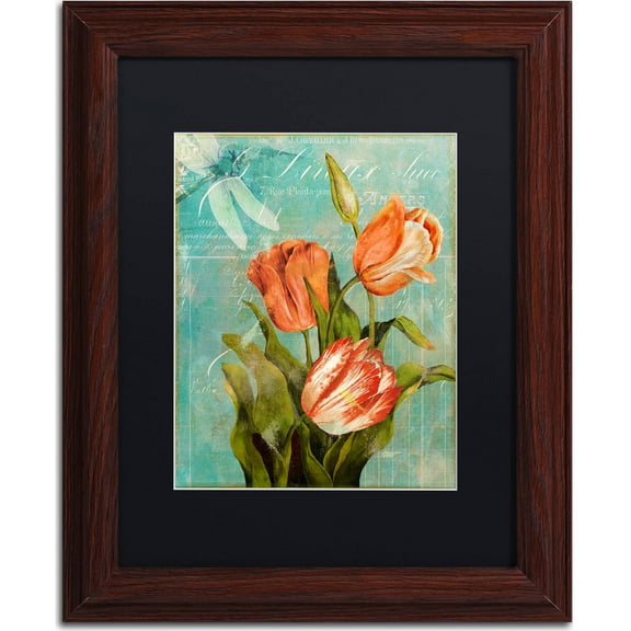 Trademark Fine Art "Tulips Ablaze III" Canvas Art by Color Bakery, Black Matte, Wood Frame
