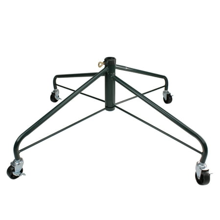 Green Metal Rolling Christmas Tree Stand for 9'-12' Artificial
