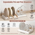 thumbnail image 6 of Lonian 2-Pack Expandable Pot and Pan Organizer Rack, Adjustable 12-22” Cabinet & Under Sink Storage, White Pan Organizer with 7 Dividers, Set of 2, 6 of 6