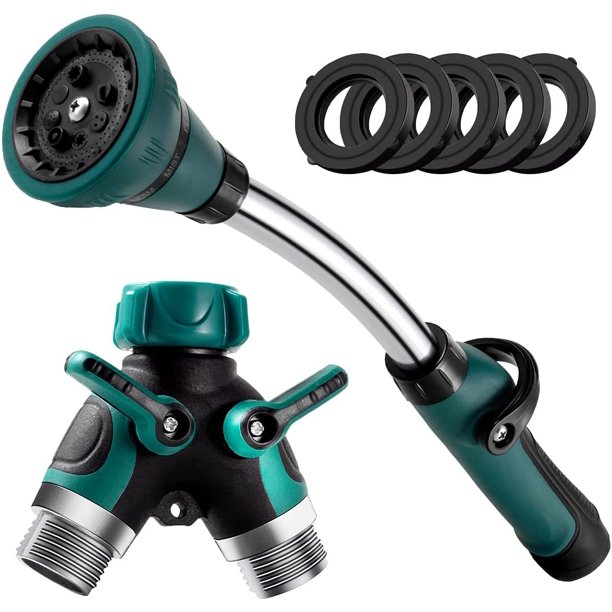 jardín con control de pulgar, varita rociadora de manguera de jardín de 15 pulgadas con 8 patrones de rociado ajustables, perfecto para césped y jardines, divisor de manguera, divisor de grifo ShuxiuWang 1327533068390