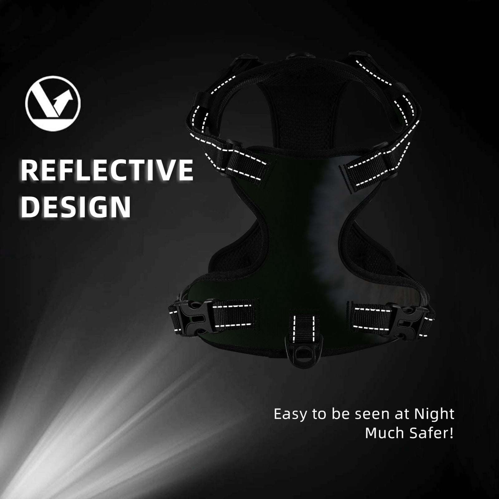 Vsdgher Dandelion Dog Harness, No-Pull Pet Harness, Dog Vest, Pet Vest for Small to Large Dogs-Large