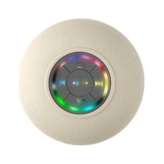 HLONK Haut-Parleur Bluetooth Étanche Audio de Salle de Bain Haut-Parleurs Sans Fil pour Douche Lumière RGB Haut-Parleur à Ventouse Bluetooth Blanc