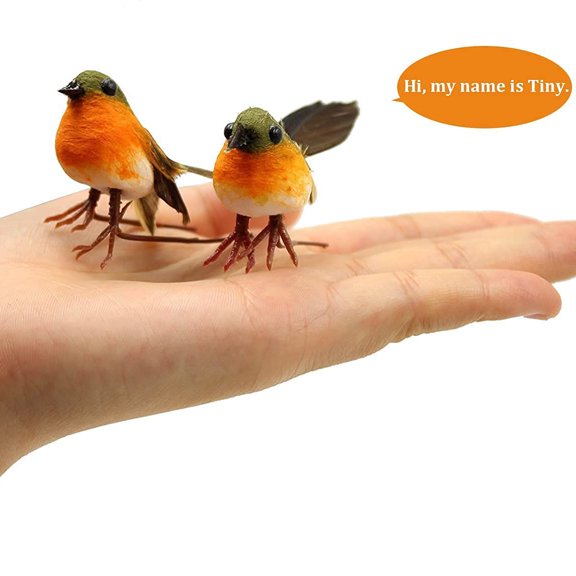 12PCS Robin Bird Christmas Tree Decor Craft Artificial Feather Bird Xmas Ornament,Extremely Realistic,For Flowerpot, Balcony, Lawn, Develop Intelligence & Learn & Entertaining Gifts For Kids & Teen