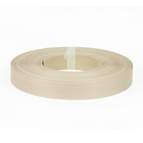 Furndiy Birch Real Wood 7/8" x 50' Roll Pre-Glued Veneer Edge Banding, Iron on Edge Band, Hot Melt Adhesive, Furniture Restoration, Edging Cabinet Repairs, Based USA