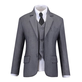 Boys Formal Vest Pants Set Shirt Tie Pinstripe Wedding Suit ,Size