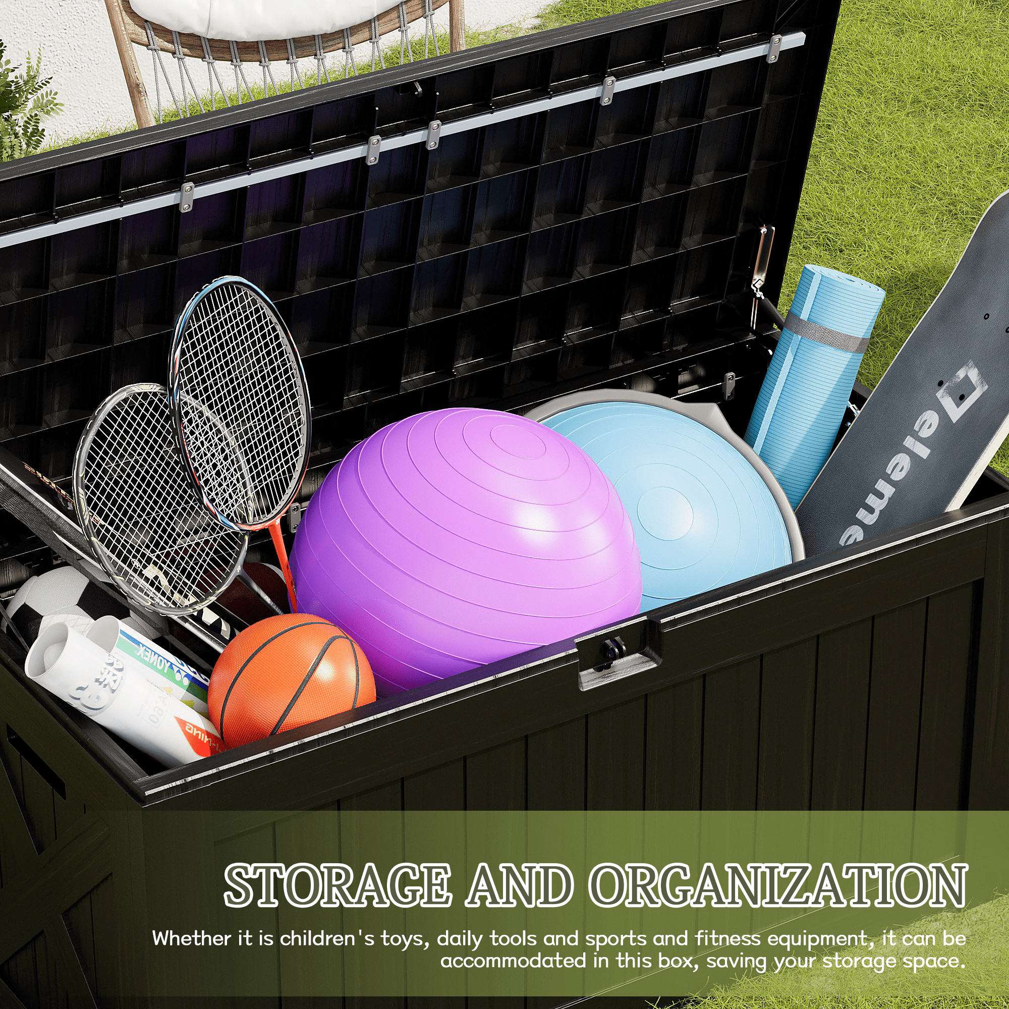 Homall 100 Gallon Outdoor Patio Storage Box – Durable Resin Deck Solution