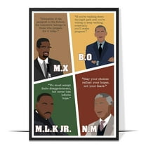LOLUIS Inspirational Quotes Wall Art, Iconic Black Leaders Art Print Decor Gifts for Home Office Classroom, Men Leader Poster (Unframed 11"x17")