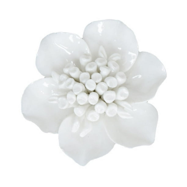 Arte en cerámica, escultura artificial única: flores colgantes de porcelana en 3D para el hogar Camelia