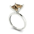thumbnail image 2 of Clara Pucci 14K White Gold 3ct Champagne Solitaire Ring for Women, 2 of 8