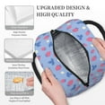 thumbnail image 3 of Honeii Strawberry And Flowers Print Insulated Lunch Bag Women Reusable Lunch Box with Pocket for Work Picnic Travel -One Size, 3 of 6