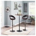thumbnail image 5 of Contemporary Home Living Set of 2 Antique Brown Upholstered Metro Adjustable Bar Stool, 40.75”, 5 of 5