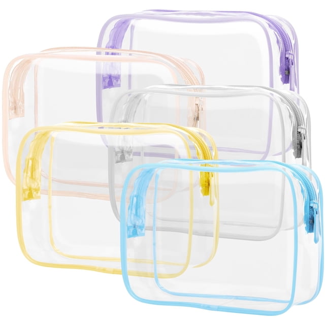 Bolsa de aseo PACKISM transparente aprobada por la TSA, paquete de 5 cuartos de galón