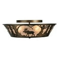 thumbnail image 4 of Meyda Tiffany 108638 22" W Northwoods Moose At Dawn Flush Mount Ceiling Fixture - Copper, 4 of 4