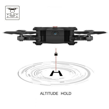RC Quadcopter Drone with FPV Camera Live Video Foldable Aerofoils, Smart Phone and App Control UAV Predator, RTF Helicopter with 4 Channels, 6-Axis Gyro, Gravity Sensor with 2pcs